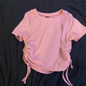 Pink Ribbed Shein Top Size Medium